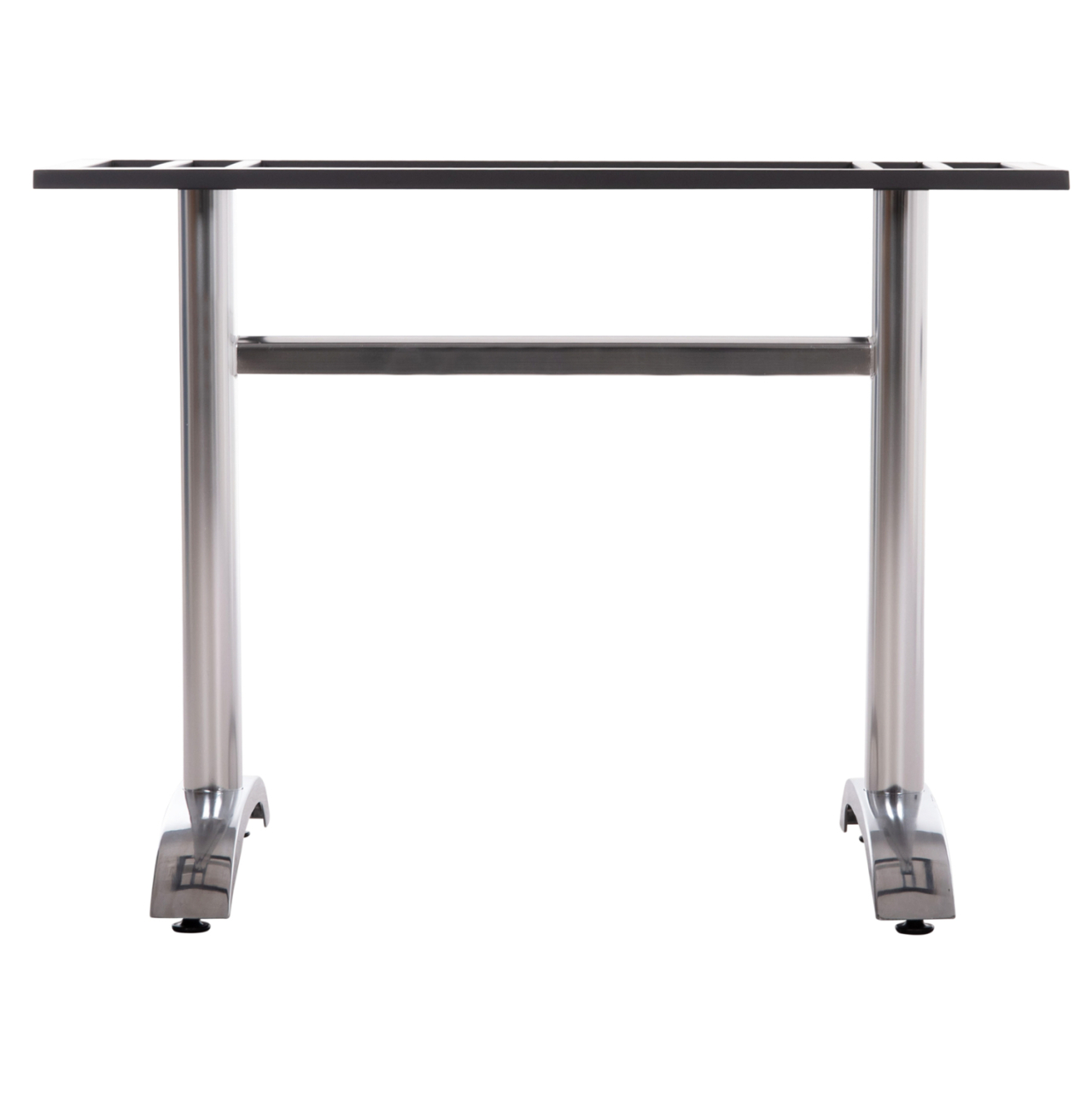 DOUBLE BASE FOR TABLE HM461.13 CHROMED ALUMINUM WITH HEIGHT ADJUSTERS 100x60x73Hcm [3]
