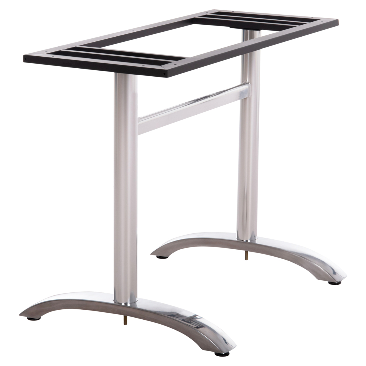 DOUBLE BASE FOR TABLE HM461.13 CHROMED ALUMINUM WITH HEIGHT ADJUSTERS 100x60x73Hcm [4]