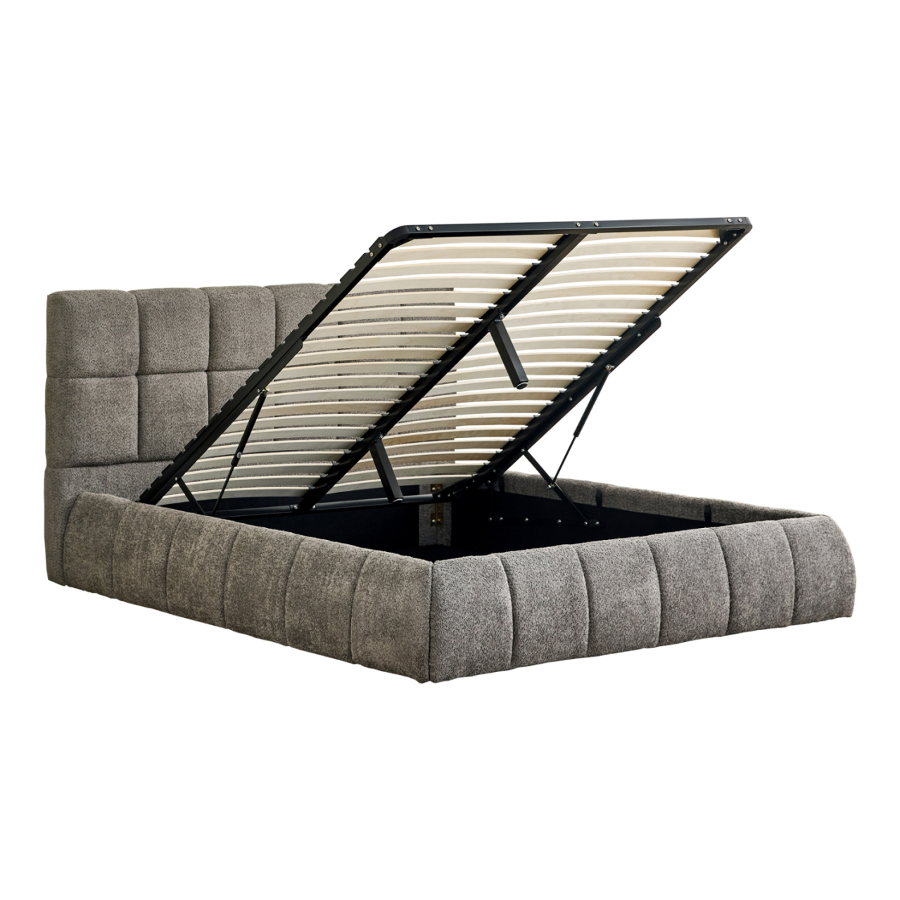 DOUBLE BED EDDY HM731.01 GREY BOUCLE and STORAGE SPACE--FOR MATTRESS 160x200cm. [6]