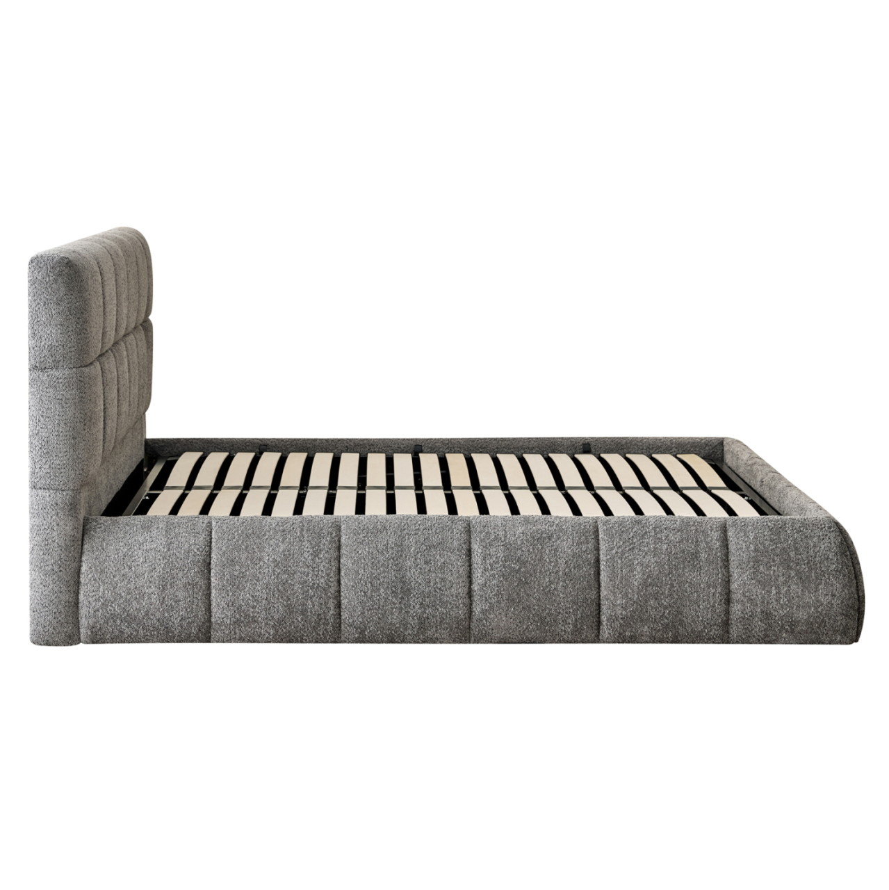 DOUBLE BED EDDY HM731.01 GREY BOUCLE and STORAGE SPACE--FOR MATTRESS 160x200cm. [5]