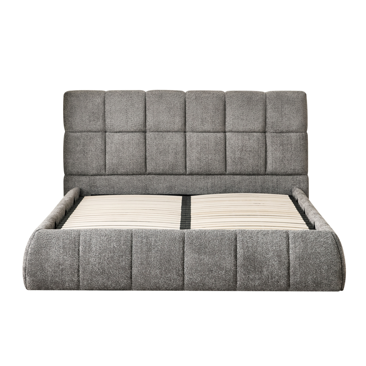 DOUBLE BED EDDY HM731.01 GREY BOUCLE and STORAGE SPACE--FOR MATTRESS 160x200cm. [4]