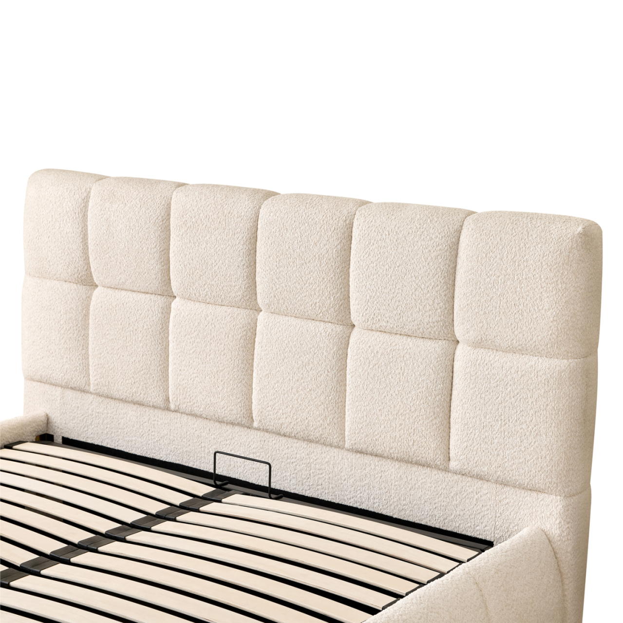 DOUBLE BED EDDY HM731.03 BEIGE BOUCLE and STORAGE SPACE--FOR MATTRESS 160x200cm. [7]