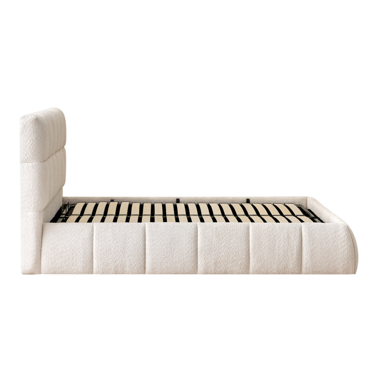 DOUBLE BED EDDY HM731.03 BEIGE BOUCLE and STORAGE SPACE--FOR MATTRESS 160x200cm. [5]