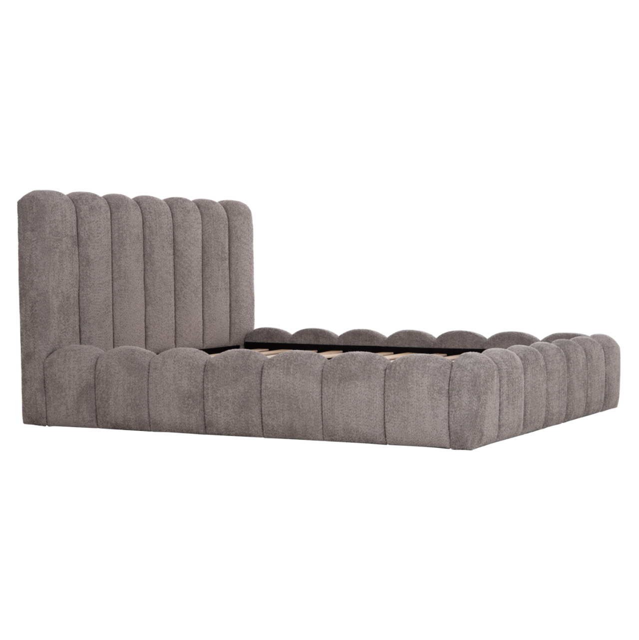 DOUBLE BED MARIUS HM759.01 GREY CHENILLE FABRIC--FOR MATTRESS 160x200cm. [5]