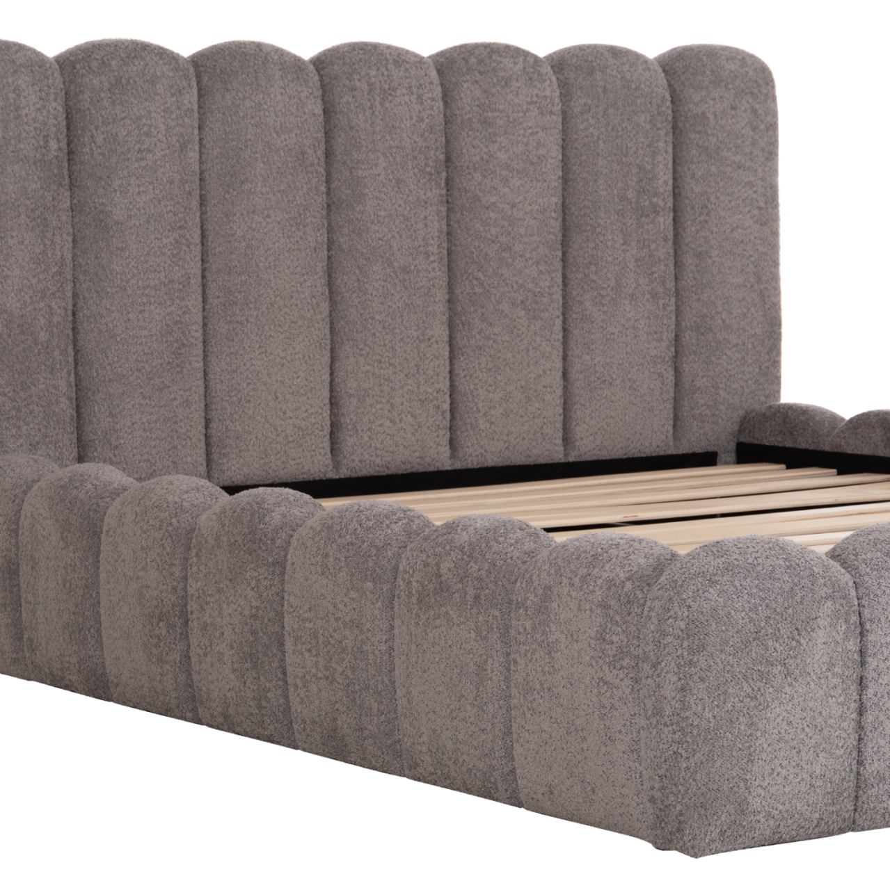 DOUBLE BED MARIUS HM759.01 GREY CHENILLE FABRIC--FOR MATTRESS 160x200cm. [9]