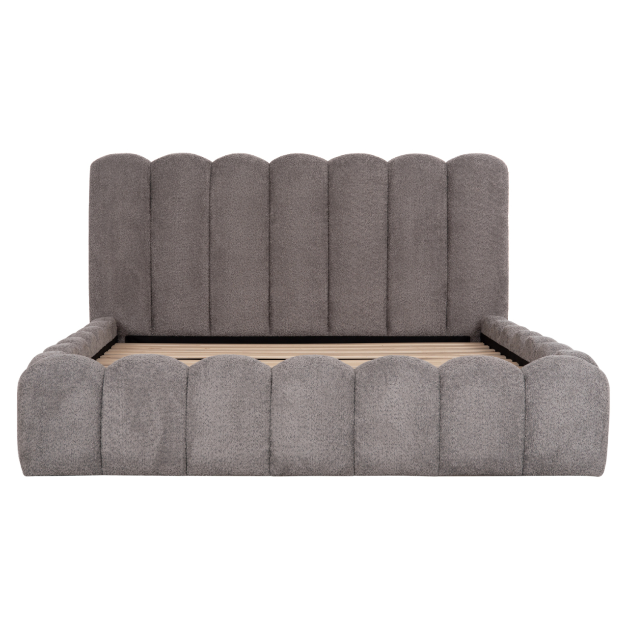 DOUBLE BED MARIUS HM759.01 GREY CHENILLE FABRIC--FOR MATTRESS 160x200cm. [4]