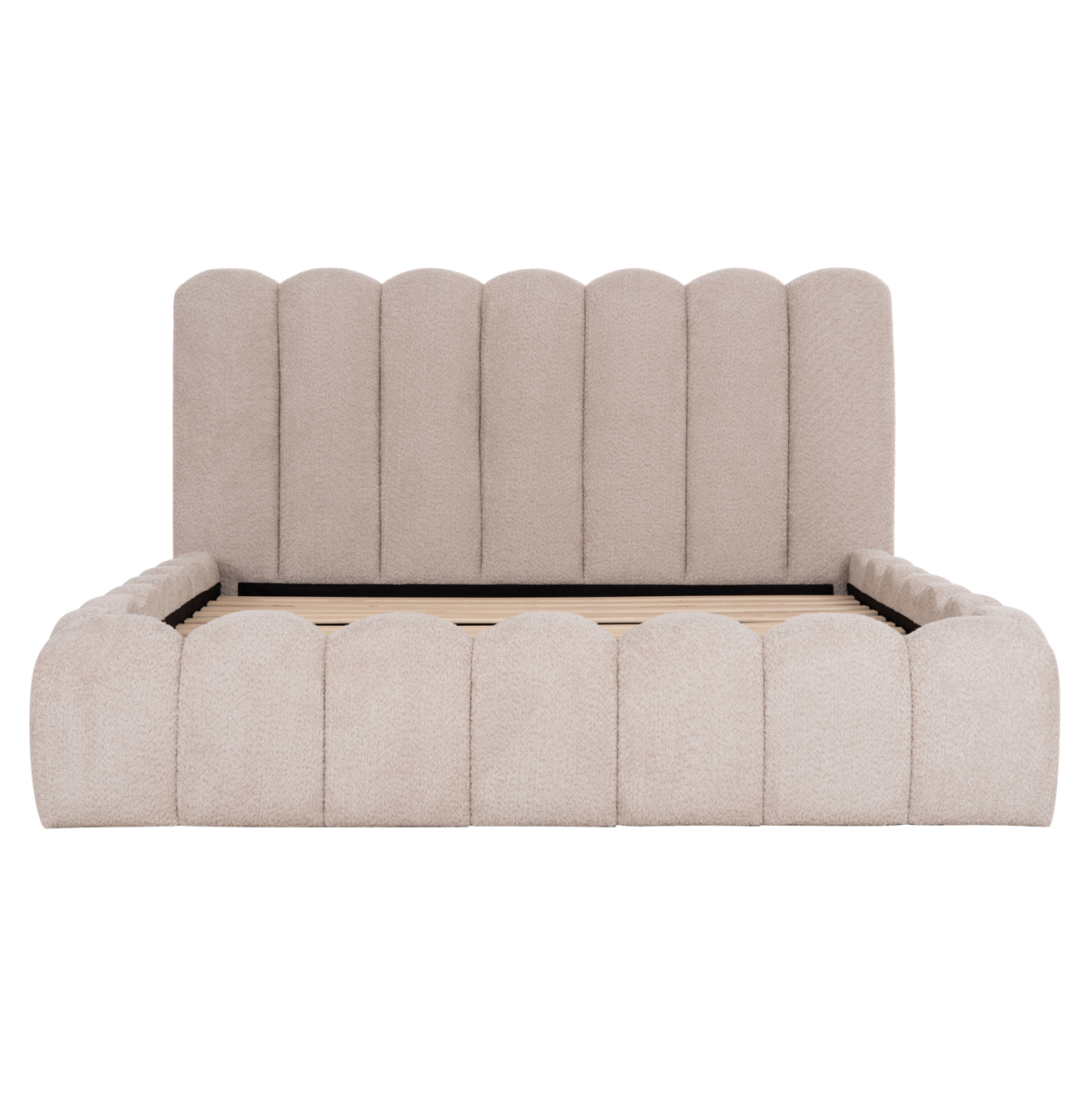 DOUBLE BED MARIUS HM759.03 BEIGE CHENILLE FABRIC--FOR MATTRESS 160x200cm. [4]