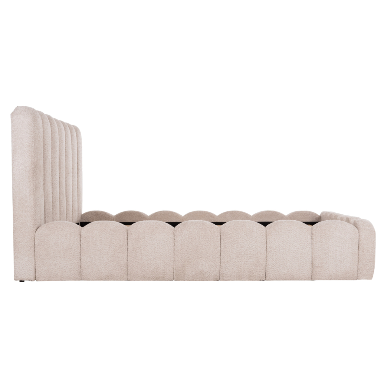 DOUBLE BED MARIUS HM759.03 BEIGE CHENILLE FABRIC--FOR MATTRESS 160x200cm. [6]