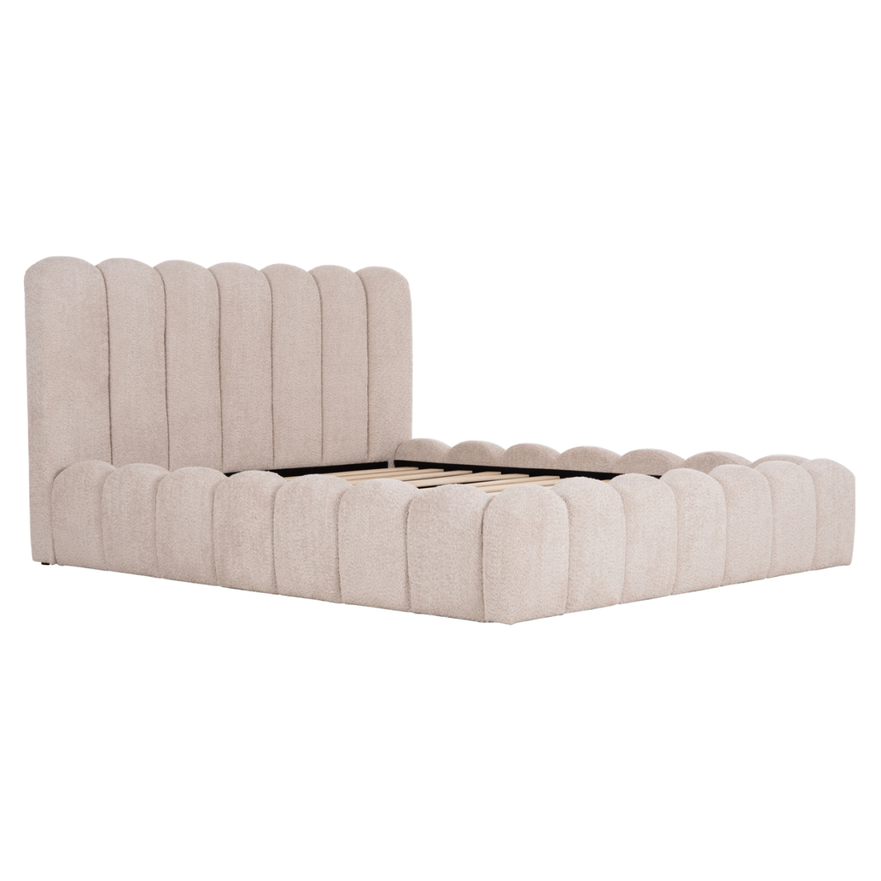 DOUBLE BED MARIUS HM759.03 BEIGE CHENILLE FABRIC--FOR MATTRESS 160x200cm. [5]