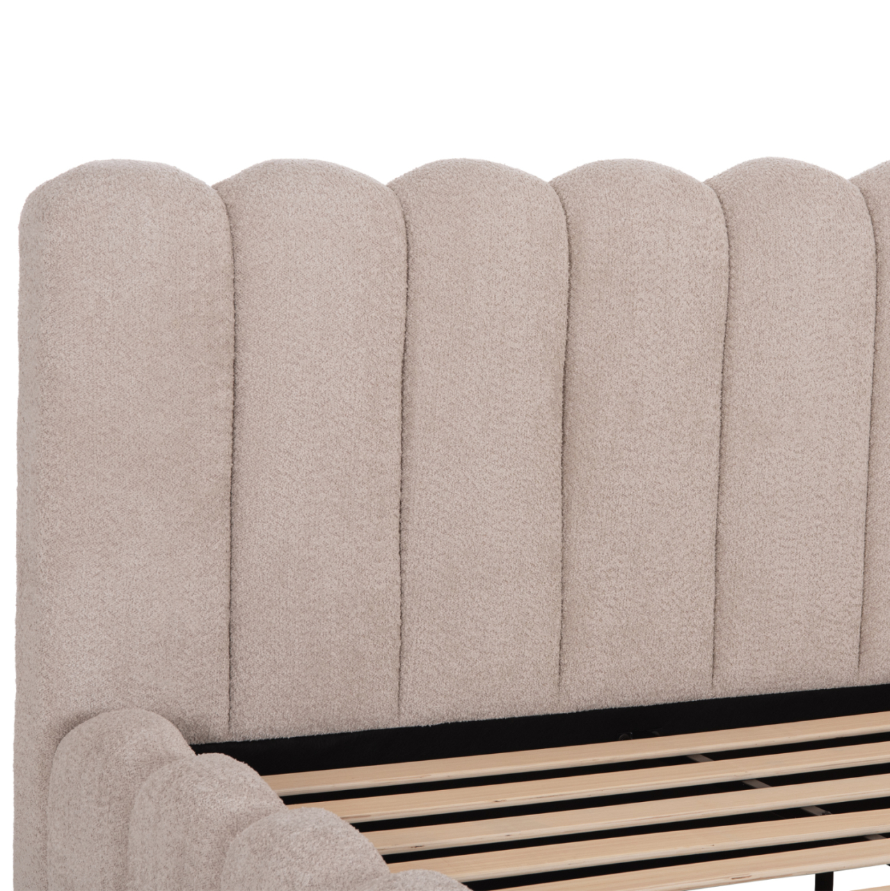 DOUBLE BED MARIUS HM759.03 BEIGE CHENILLE FABRIC--FOR MATTRESS 160x200cm. [7]
