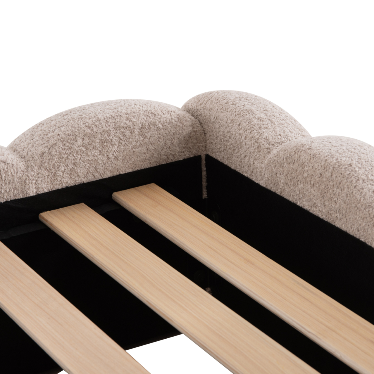 DOUBLE BED MARIUS HM759.03 BEIGE CHENILLE FABRIC--FOR MATTRESS 160x200cm. [9]
