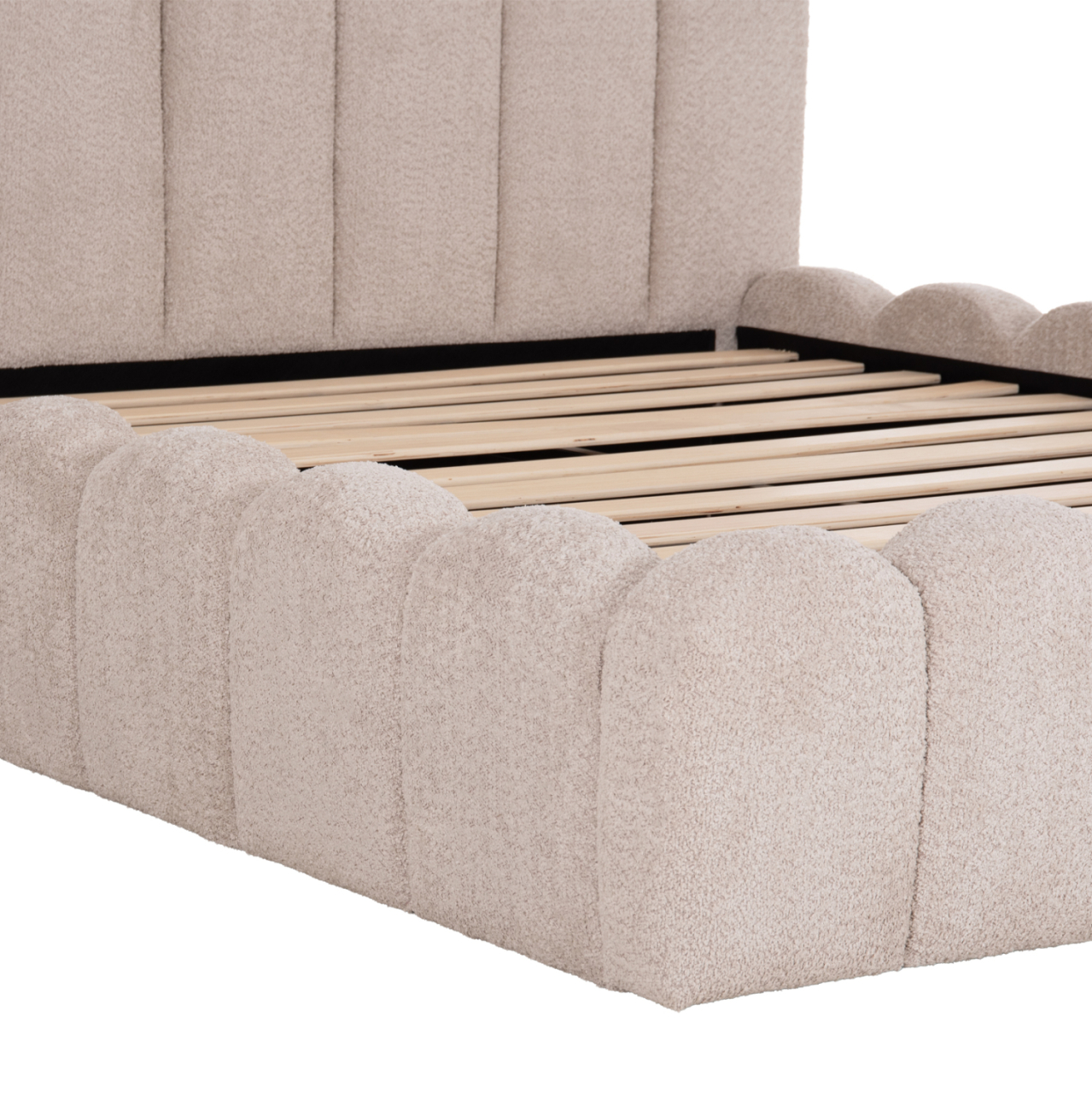 DOUBLE BED MARIUS HM759.03 BEIGE CHENILLE FABRIC--FOR MATTRESS 160x200cm. [10]