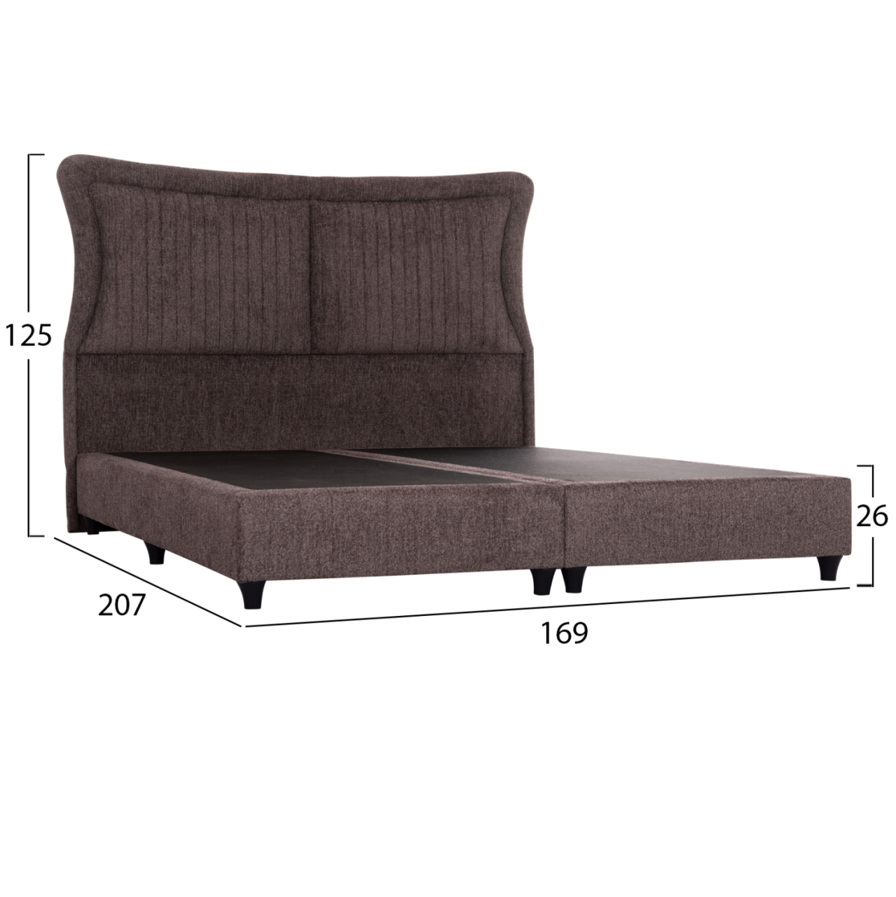 DOUBLE BED NESTOR HM715.02 BROWN TEDDY FABRIC FOR MATTRESS 160x200cm. [3]