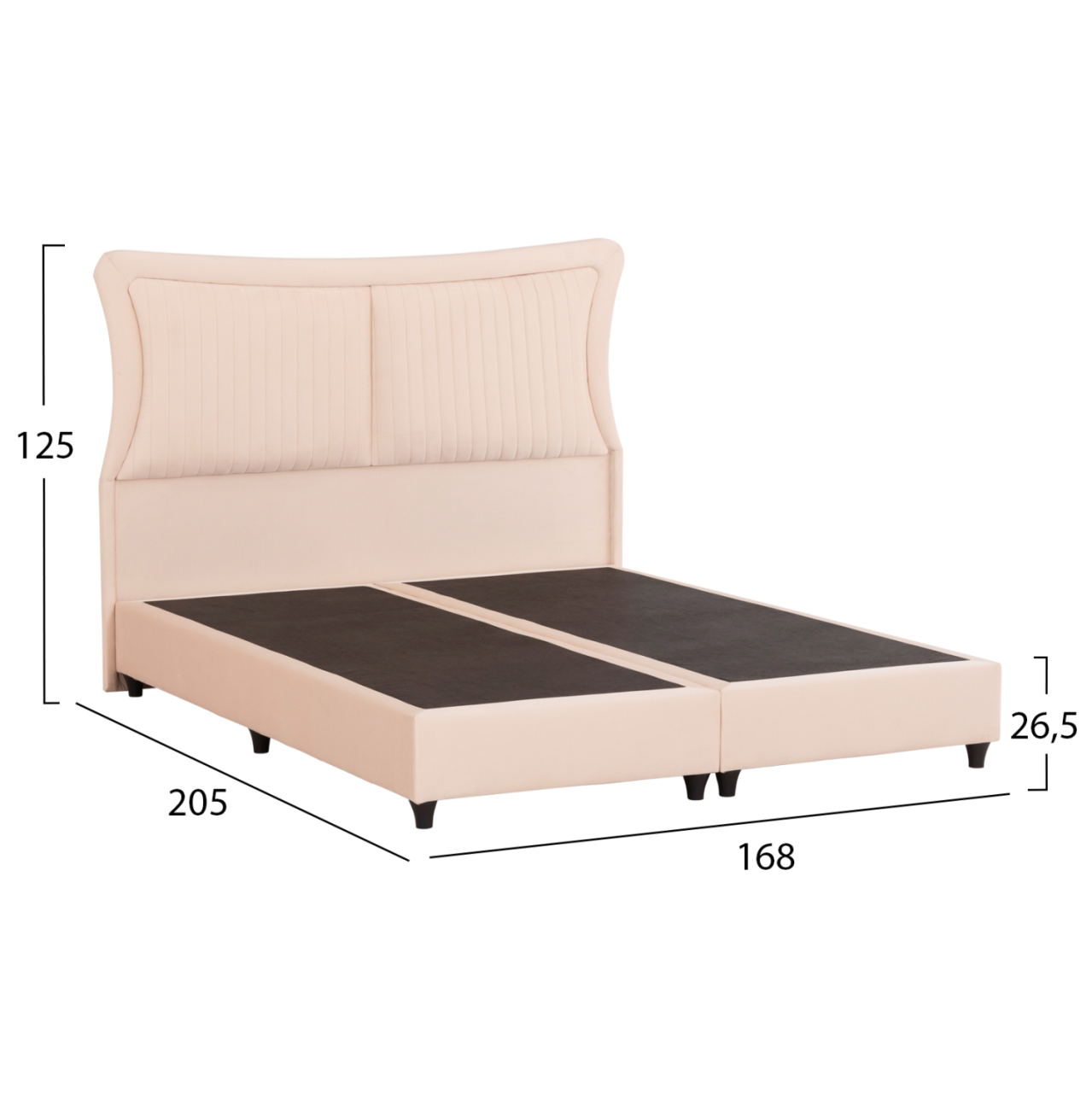 DOUBLE BED NESTOR HM715 BEIGE VELVET FOR MATTRESS 160x200cm. [3]