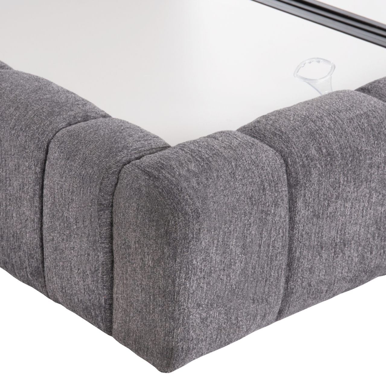 DOUBLE BED WITH MATTRESS and STORAGE SPACE RAMON HM21168 GREY BOUCLE FABRIC--FOR 160x200cm. [7]