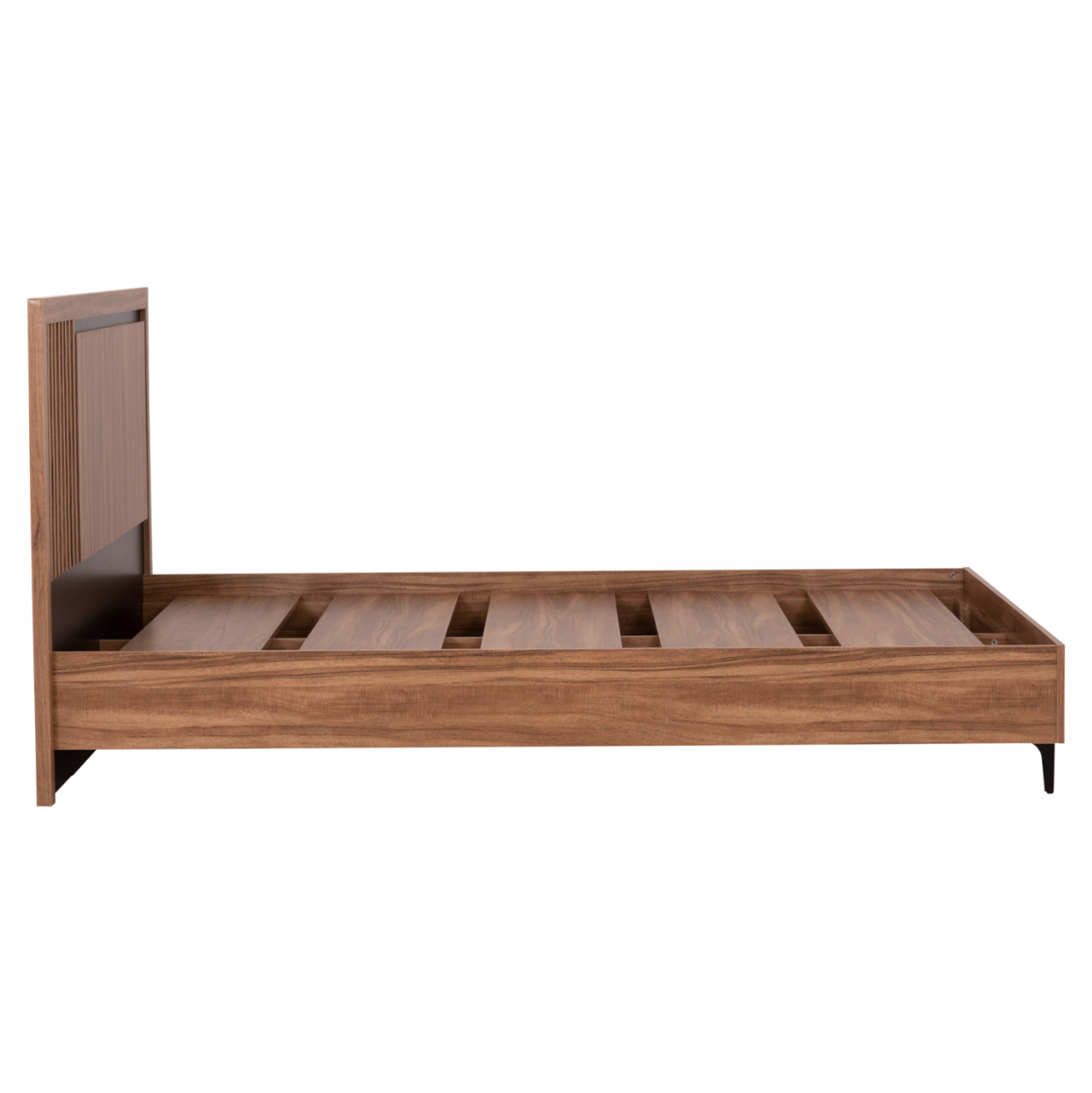 DOUBLE BED WITH MATTRESS HARRY HM10808.01 MELAMINE IN NATURAL WOOD COLOR and BLACK--FOR 160x200cm [5]
