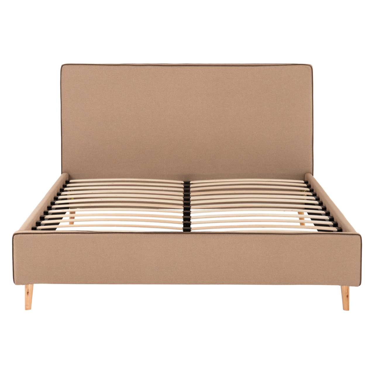 DOUBLE BED WITH MATTRESS INDRA HM10810.02 BEIGE FABRIC--FOR MATTRESS 160x200cm. [4]