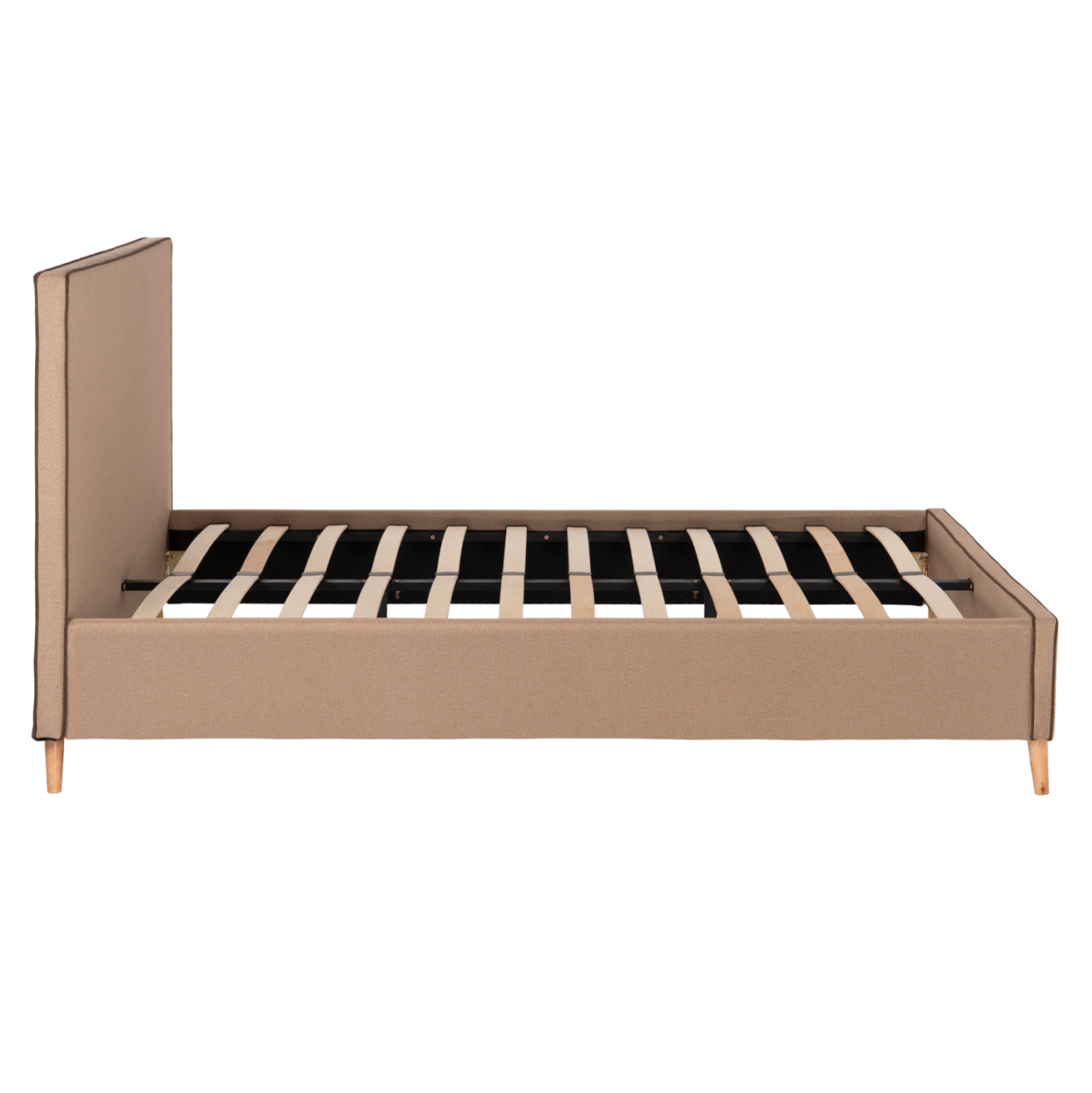 DOUBLE BED WITH MATTRESS INDRA HM10810.02 BEIGE FABRIC--FOR MATTRESS 160x200cm. [5]