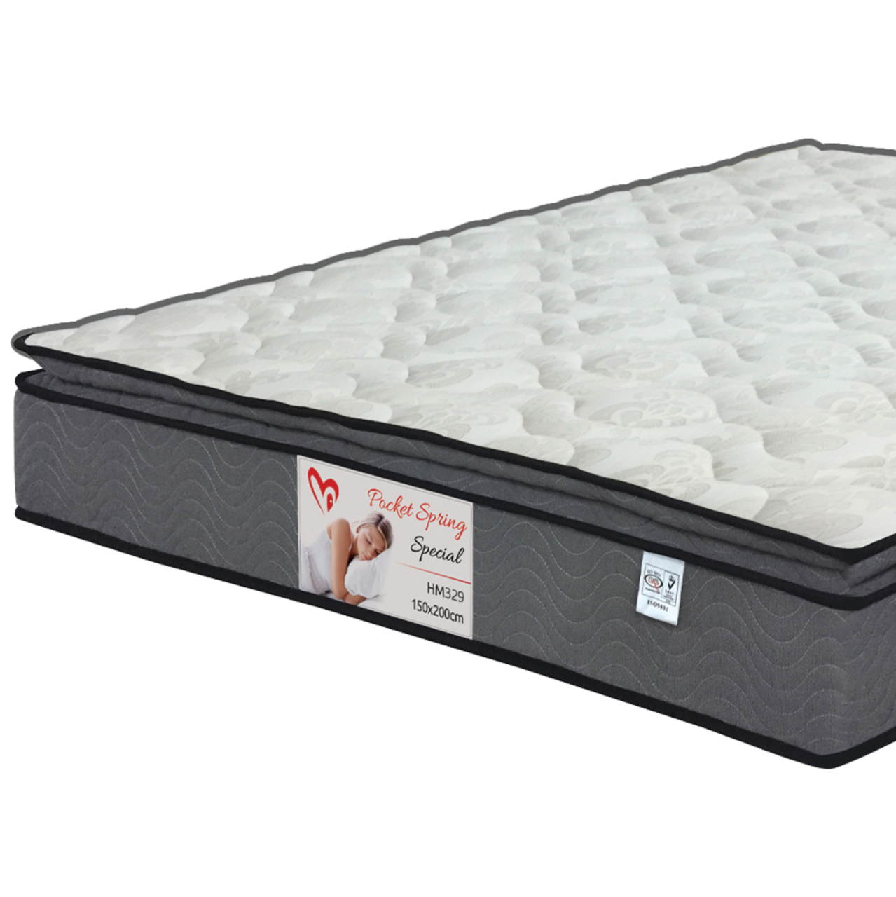 DOUBLE BED WITH MATTRESS SANDRA HM10770 GREY FABRIC--STORAGE SPACE--FOR MATTRESS 160x200cm [5]