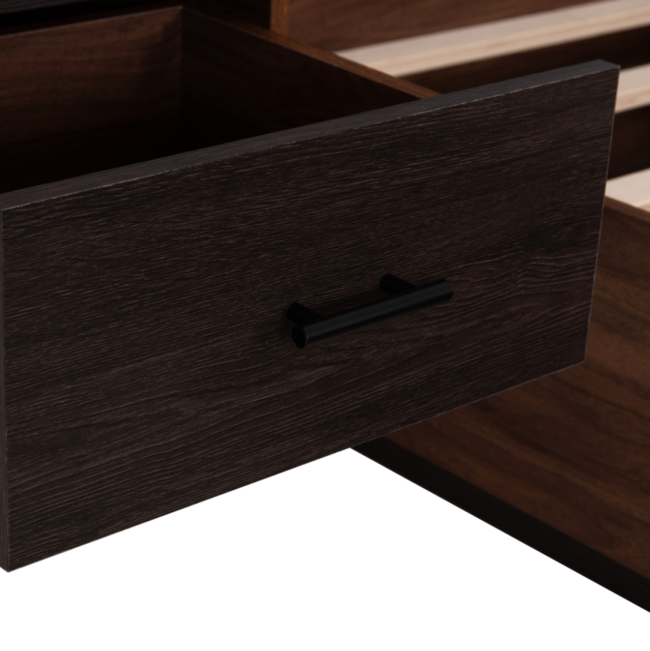 DOUBLE BED WITH NIGHTSTANDS CARYS HM744.11 MELAMINE IN WALNUT/ZEBRANO--MATTRESS 160x200cm [8]