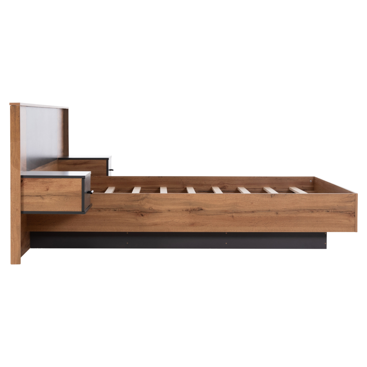 DOUBLE BED WITH NIGHTSTANDS CARYS HM744.12 MELAMINE IN NATURAL/GREY--MATTRESS 160x200cm [5]