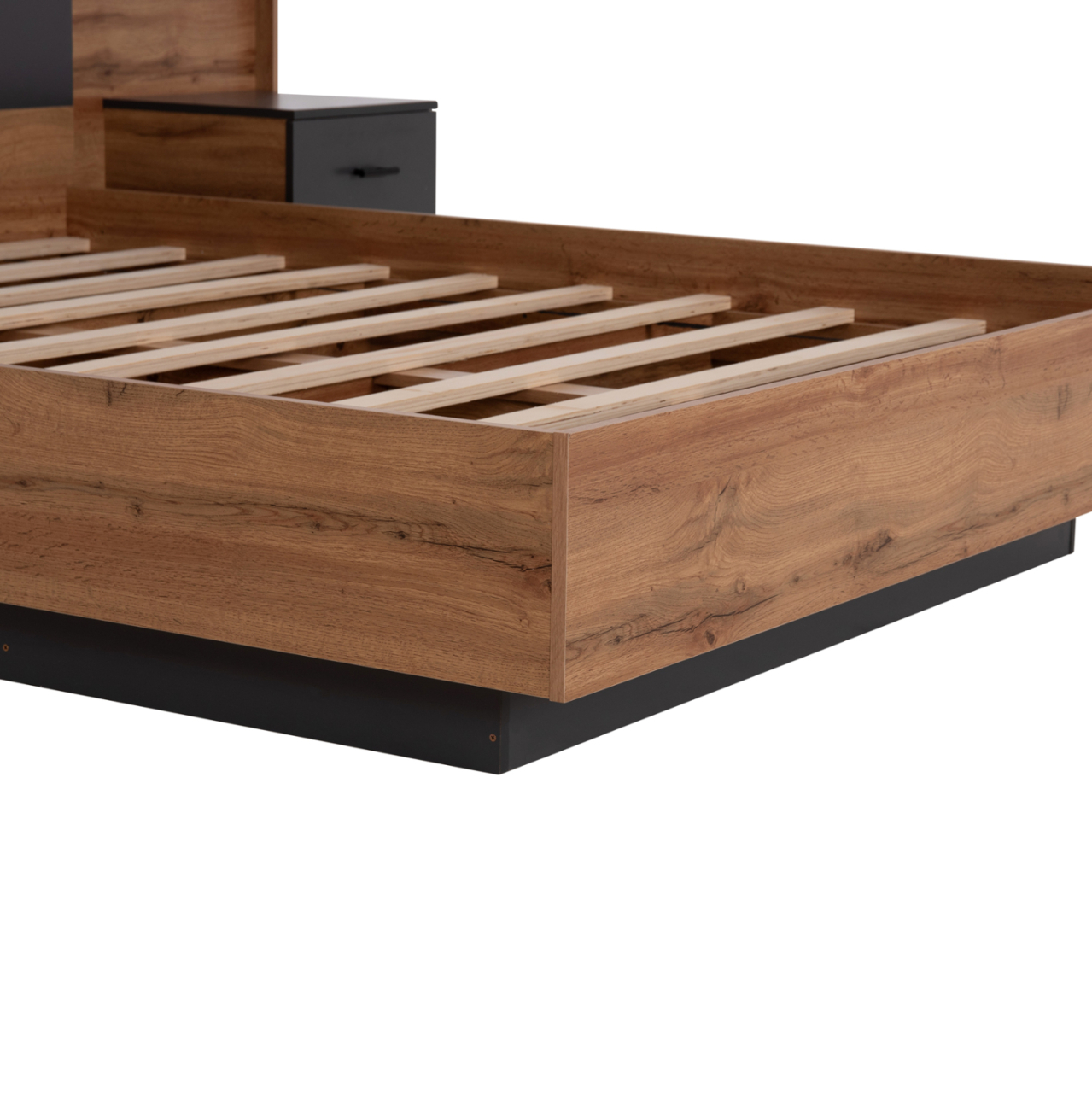 DOUBLE BED WITH NIGHTSTANDS CARYS HM744.12 MELAMINE IN NATURAL/GREY--MATTRESS 160x200cm [7]
