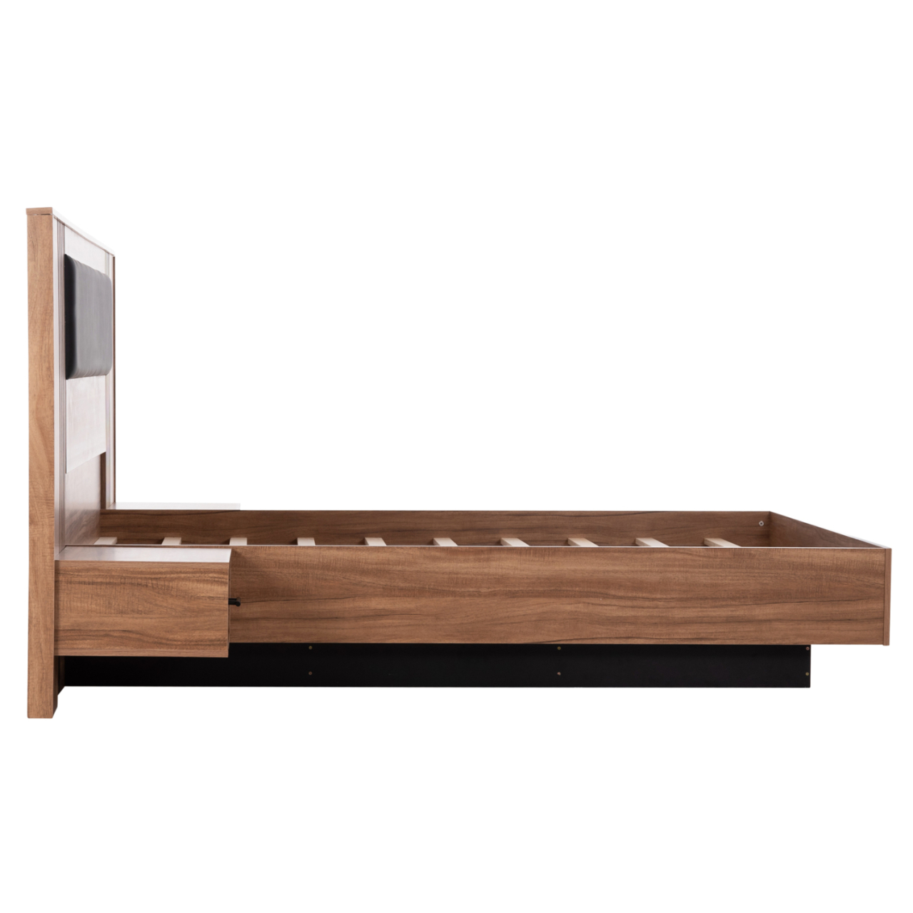 DOUBLE BED WITH NIGHTSTANDS HARRY HM750.01 MELAMINE IN NATURAL/BLACK--MATTRESS 160x200cm [6]