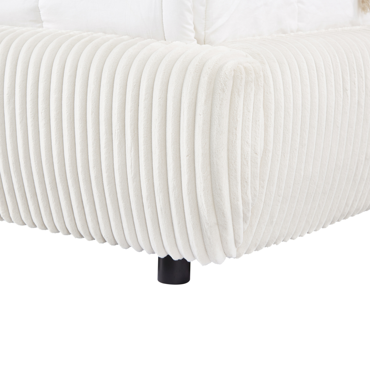 DOUBLE BED WITH STORAGE SPACE KALLY HM729.03 BEIGE FAUX FUR FABRIC--MATTRESS 160x200cm. [7]