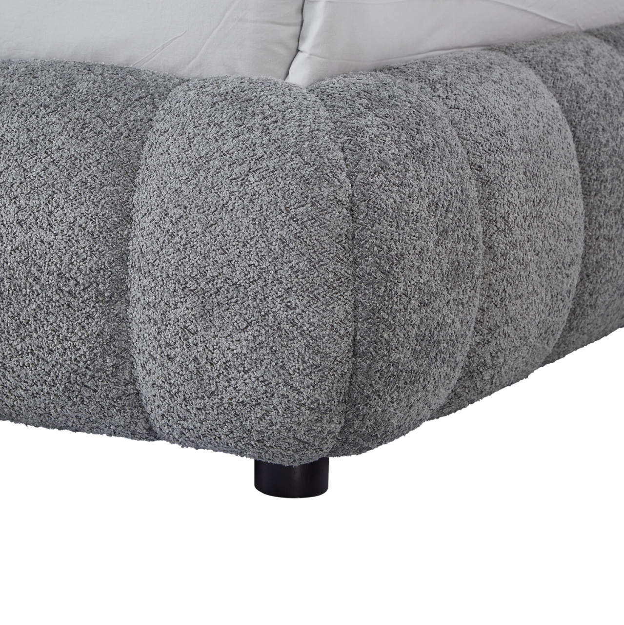 DOUBLE BED WITH STORAGE SPACE MOLEN HM730.01 GREY BOUCLE FABRIC--MATTRESS 160x200cm. [7]