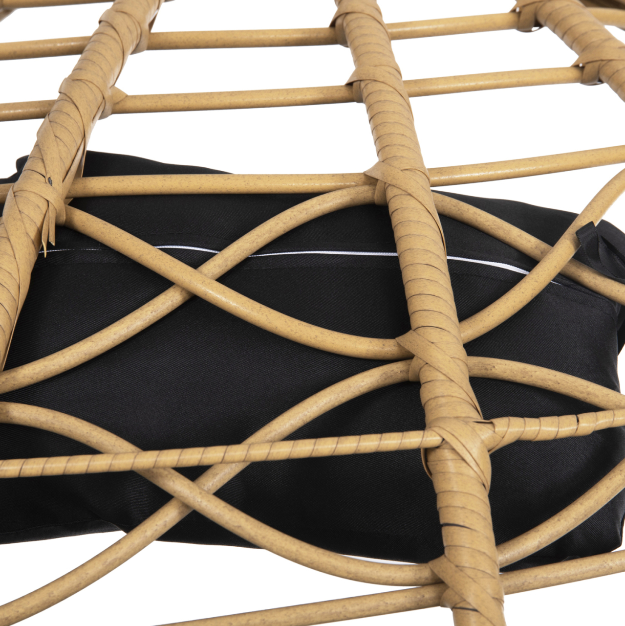 DOUBLE HANGING NEST WITH FOOTREST GRACIE HM5754.02 BEIGE SYNTHETIC RATTAN-GREY STEEL FRAME Φ120x200Hcm. [6]