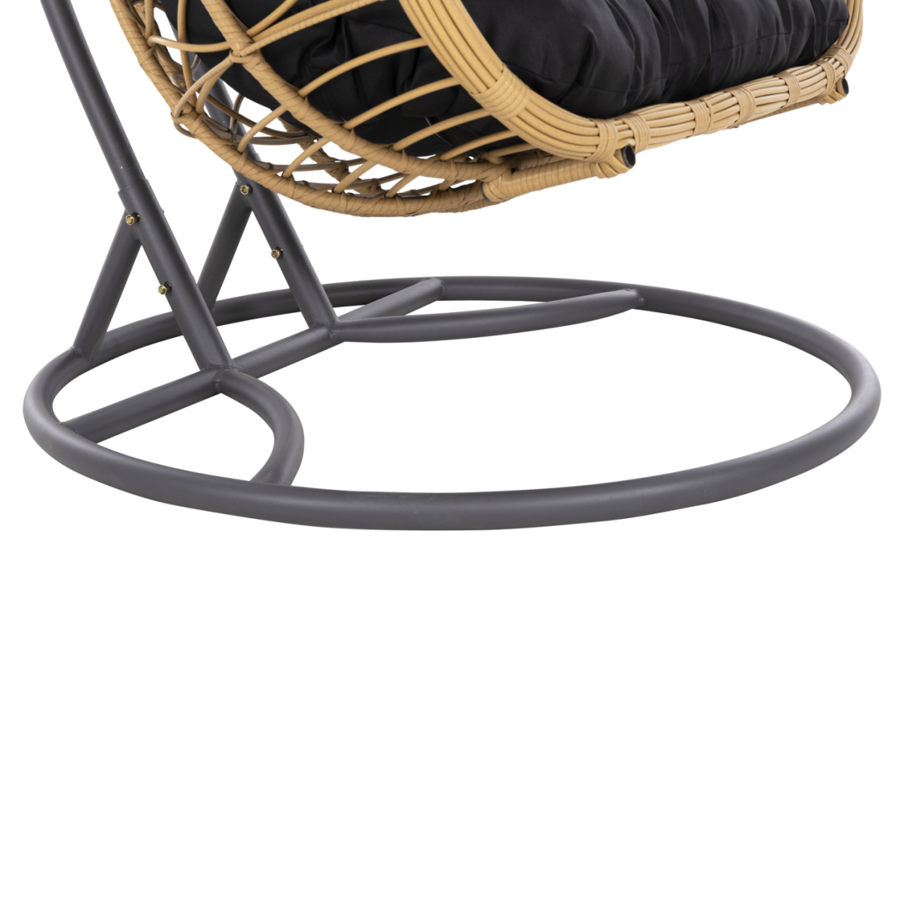 DOUBLE HANGING NEST WITH FOOTREST GRACIE HM5754.02 BEIGE SYNTHETIC RATTAN-GREY STEEL FRAME Φ120x200Hcm. [10]