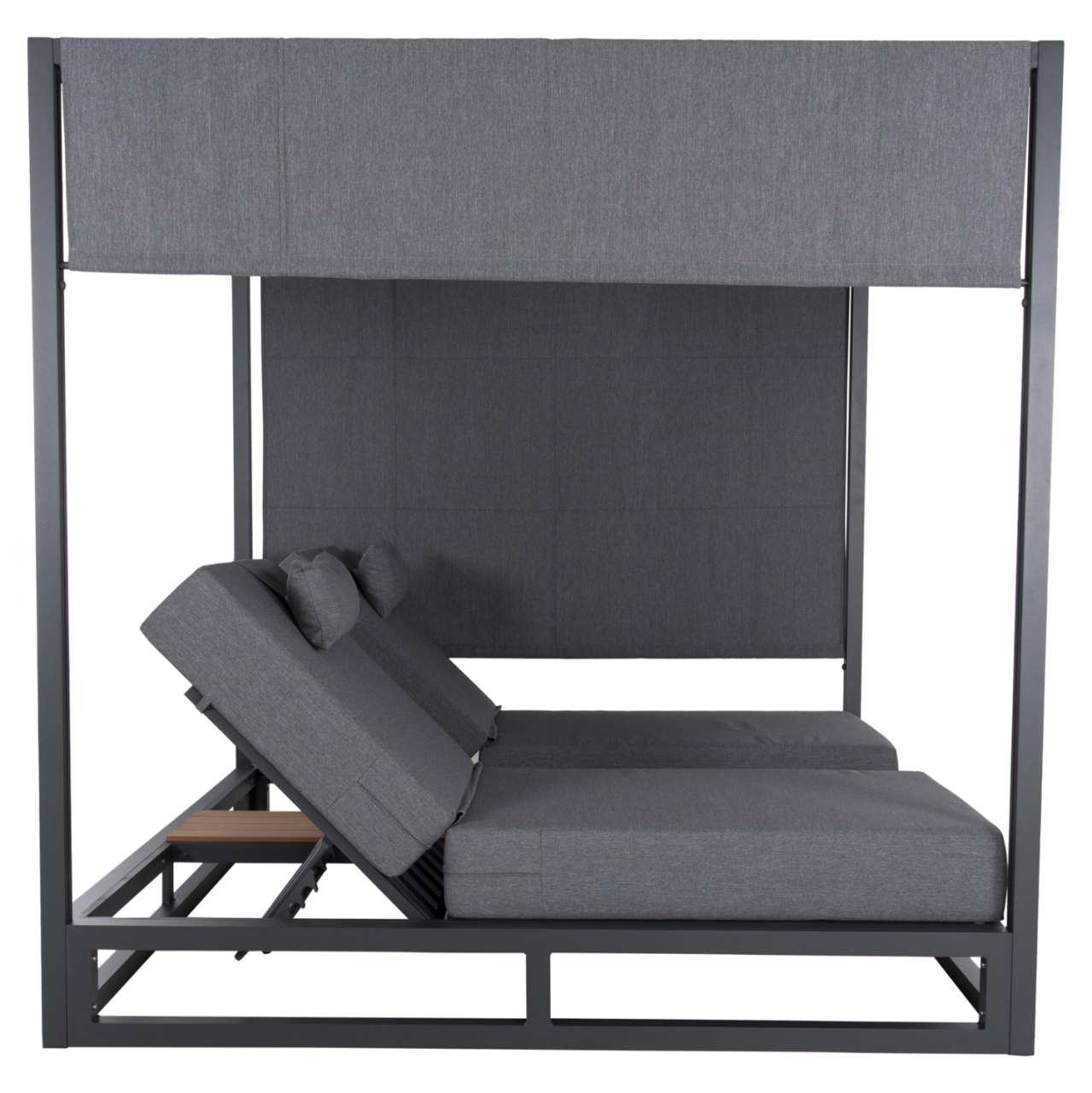 DOUBLE LOUNGE SUNBEDS IN A CUBE WITH SUNSHADES GALLANT HM6097.01 ALUMINUM IN GREY 2x2x2m [4]