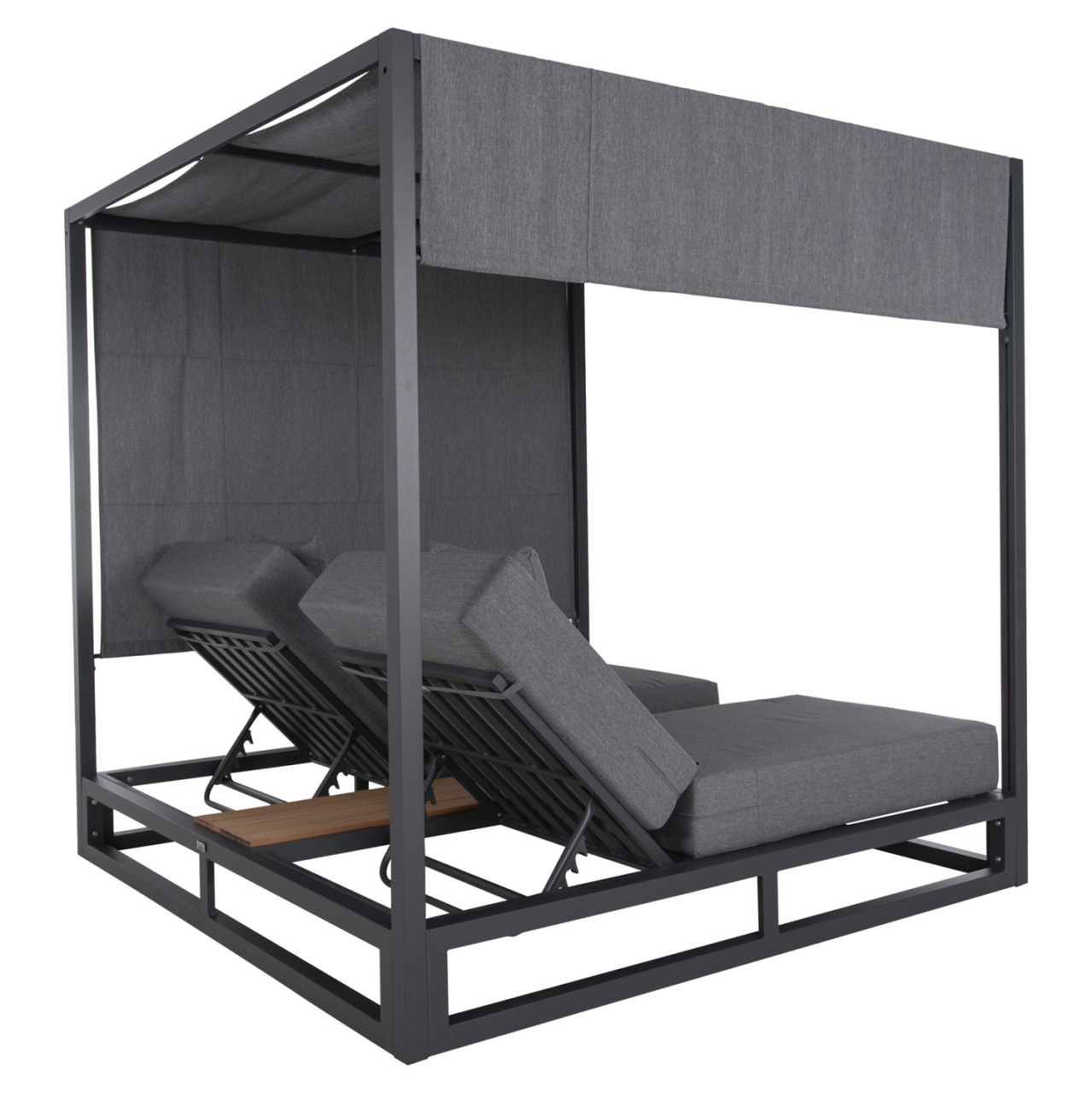 DOUBLE LOUNGE SUNBEDS IN A CUBE WITH SUNSHADES GALLANT HM6097.01 ALUMINUM IN GREY 2x2x2m [5]