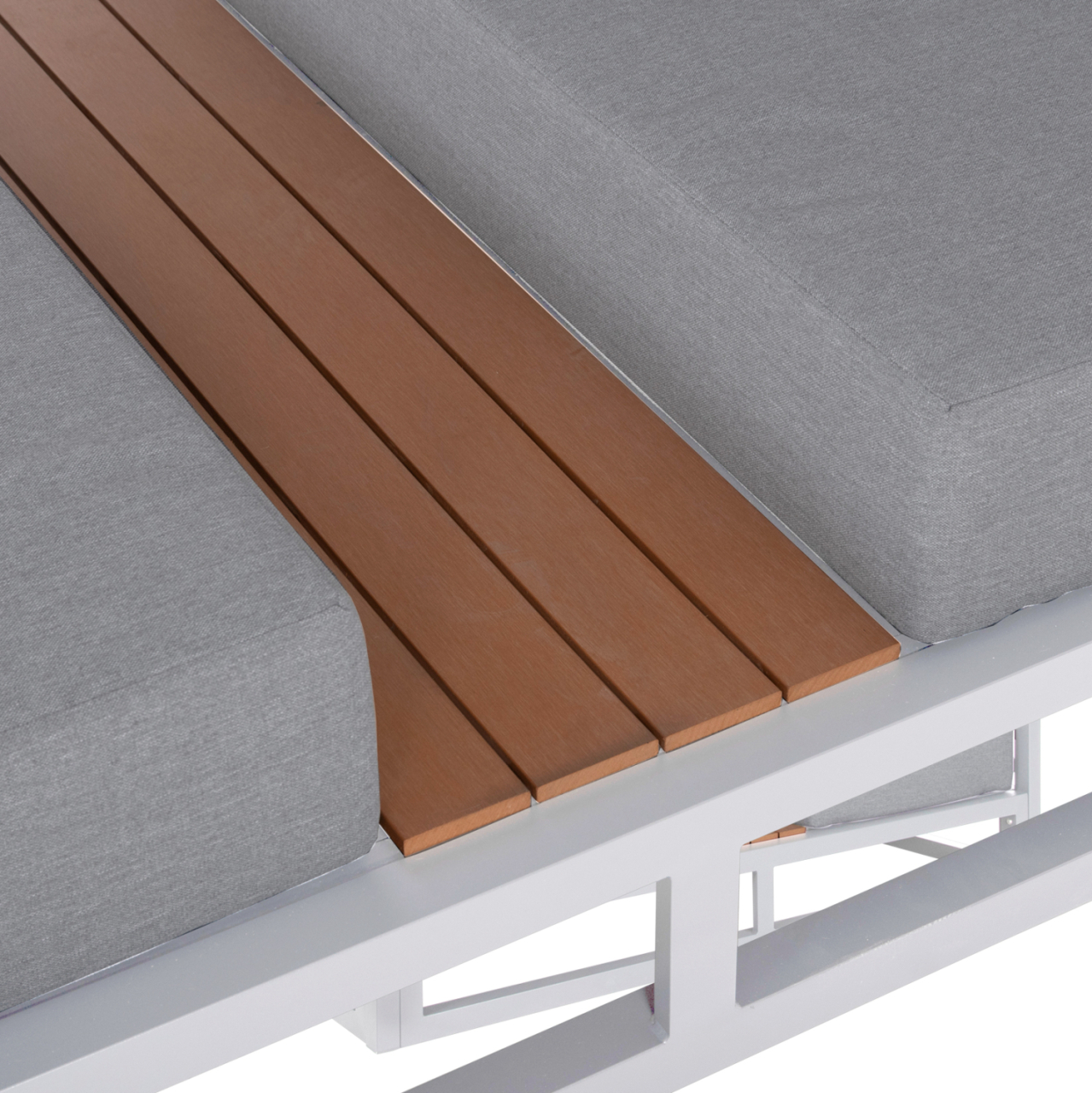DOUBLE LOUNGE SUNBEDS IN A CUBE WITH SUNSHADES GALLANT HM6097.02 ALUMINUM IN WHITE 2x2x2m [7]