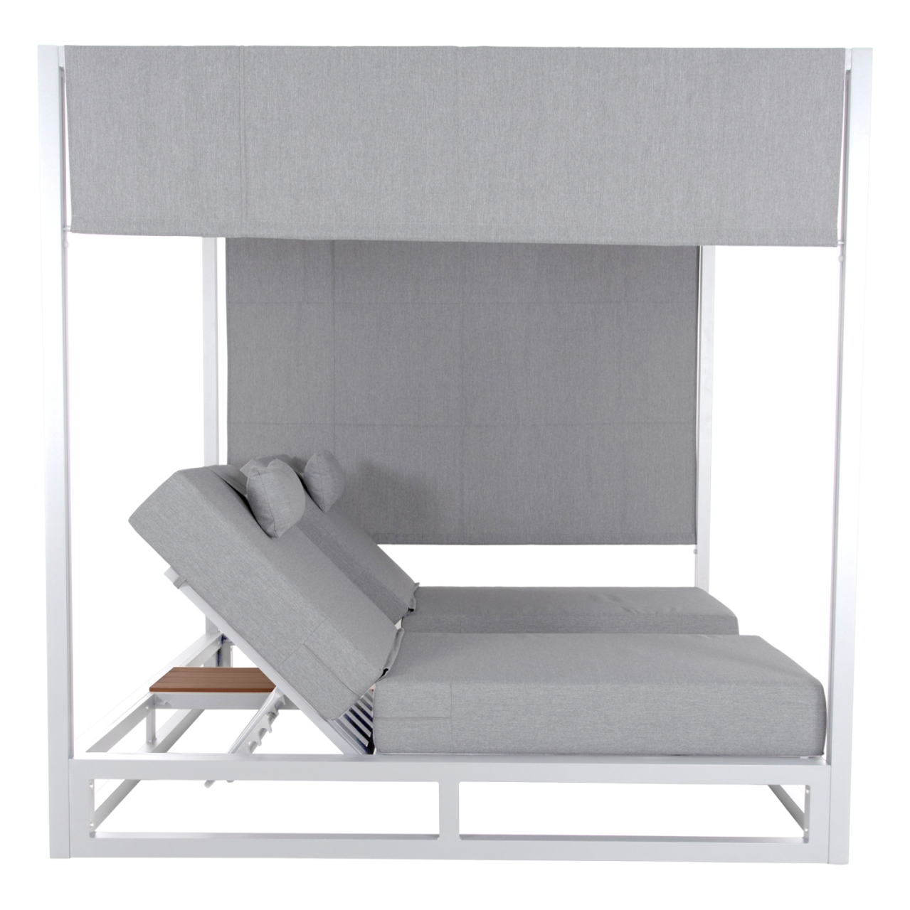 DOUBLE LOUNGE SUNBEDS IN A CUBE WITH SUNSHADES GALLANT HM6097.02 ALUMINUM IN WHITE 2x2x2m [4]