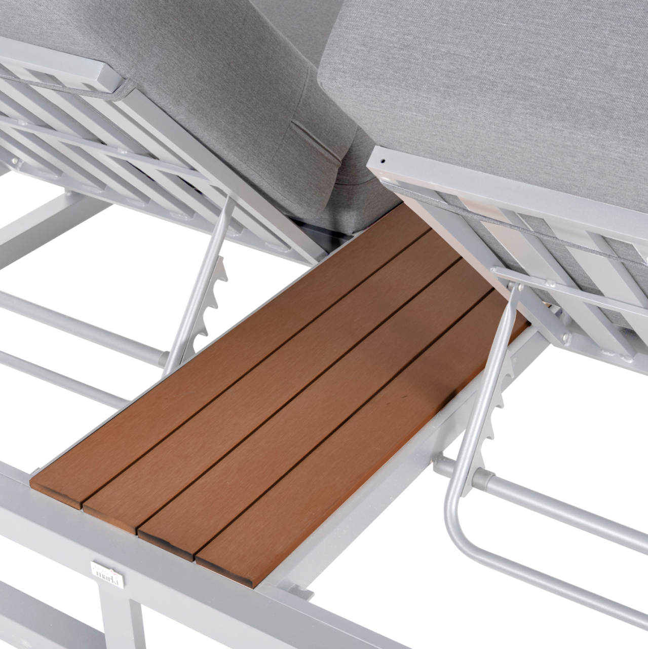 DOUBLE LOUNGE SUNBEDS IN A CUBE WITH SUNSHADES GALLANT HM6097.02 ALUMINUM IN WHITE 2x2x2m [8]