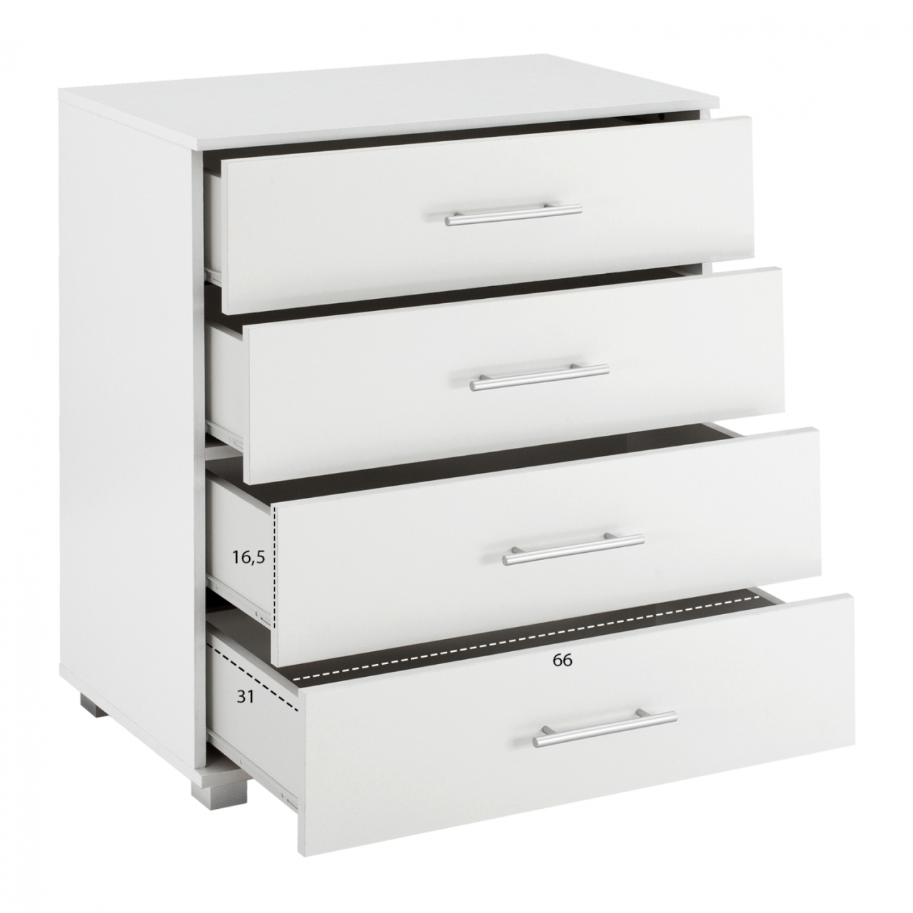 Drawer from melamine HM2204.05 with 4 drawers white 75x40x83cm [3]
