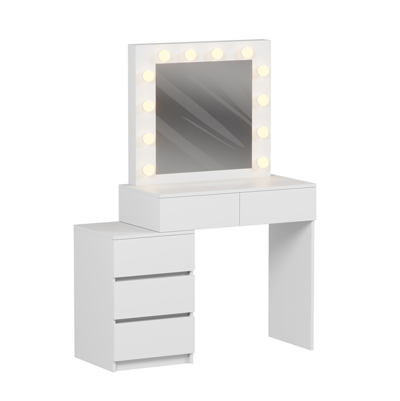 DRESSING TABLE WITH LED LIGHTS and DRAWERS BEYON HM2500.03 MELAMINE IN WHITE 80x40x140Hcm. [4]