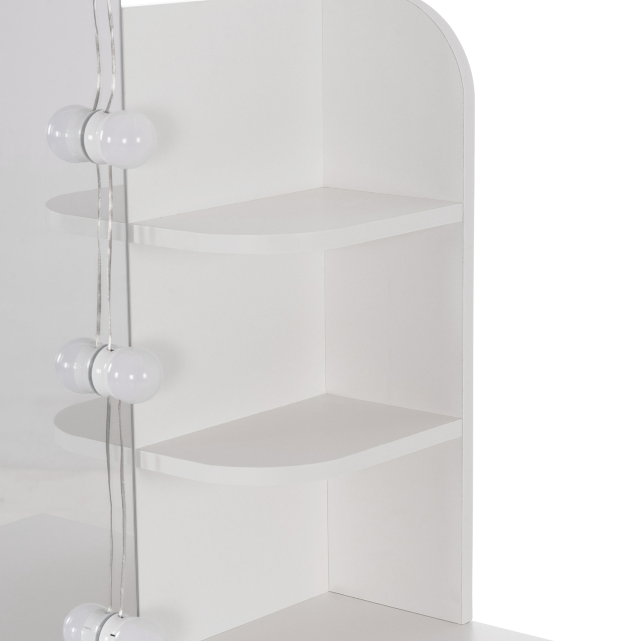 DRESSING TABLE WITH LED LIGHTS-SHELVES-DRAWERS LAURYN HM2502.03 WHITE COLOR 108x40x140Hcm. [6]