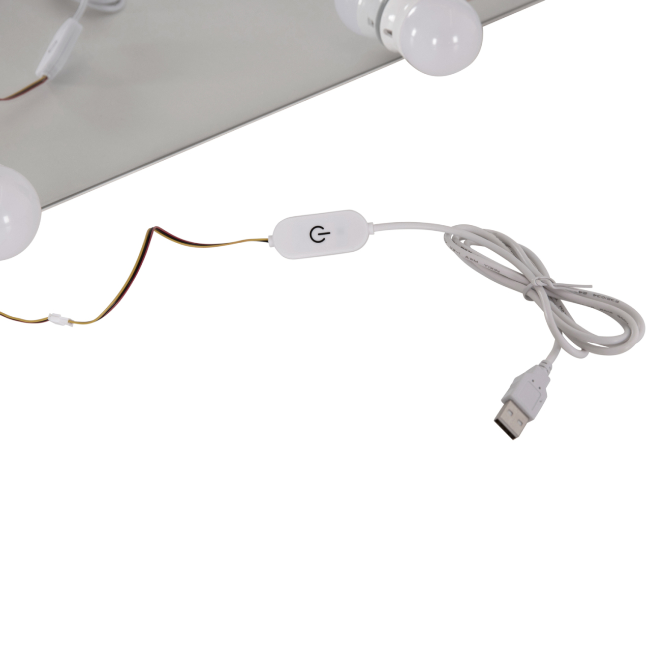 DRESSING TABLE WITH LED LIGHTS-SHELVES-DRAWERS LAURYN HM2502.03 WHITE COLOR 108x40x140Hcm. [7]