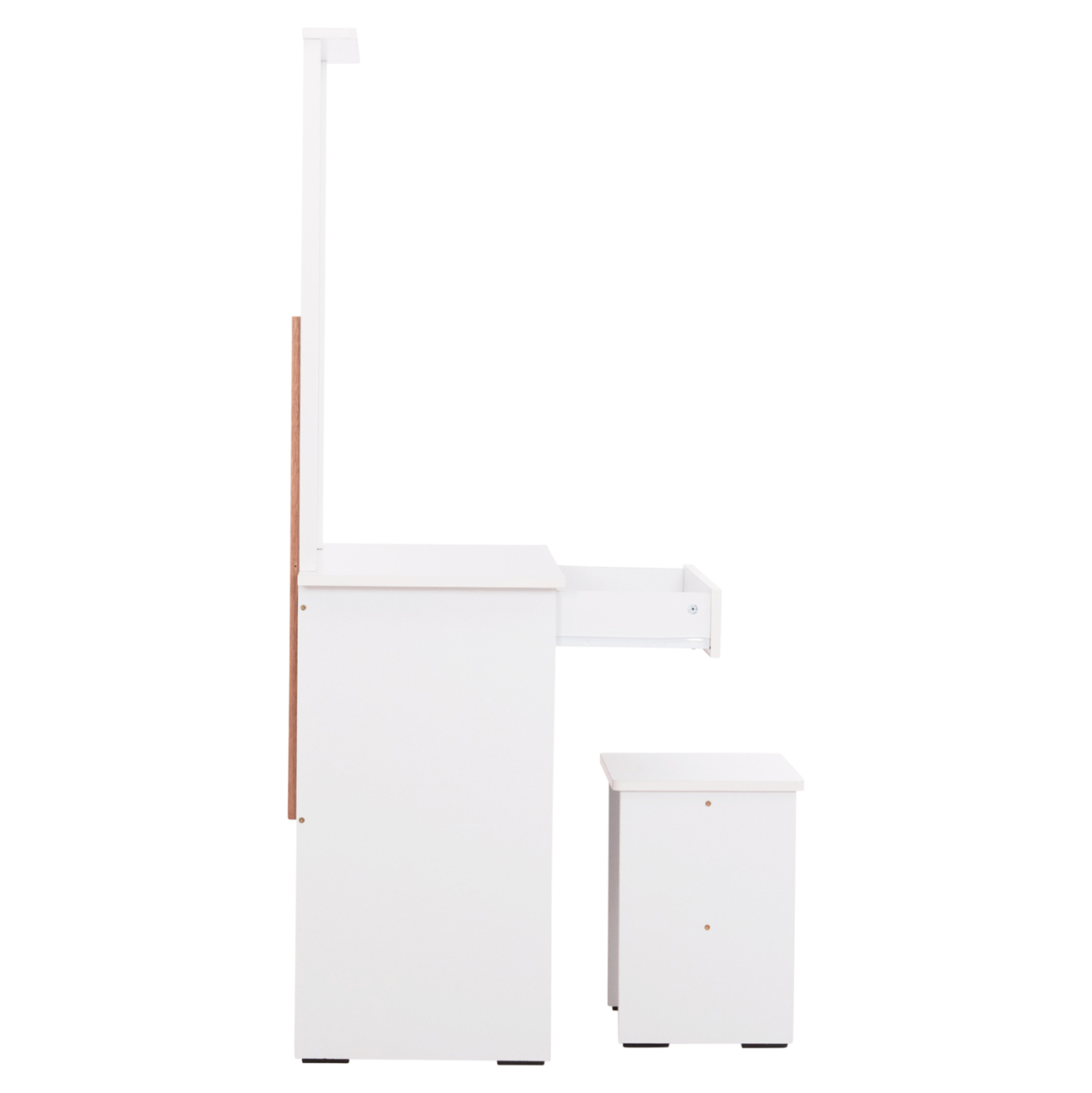 DRESSING TABLE WITH MIRROR and STOOL CRYSTEL HM9938.01 MELAMINE IN WHITE 74x39x155Hcm. [5]