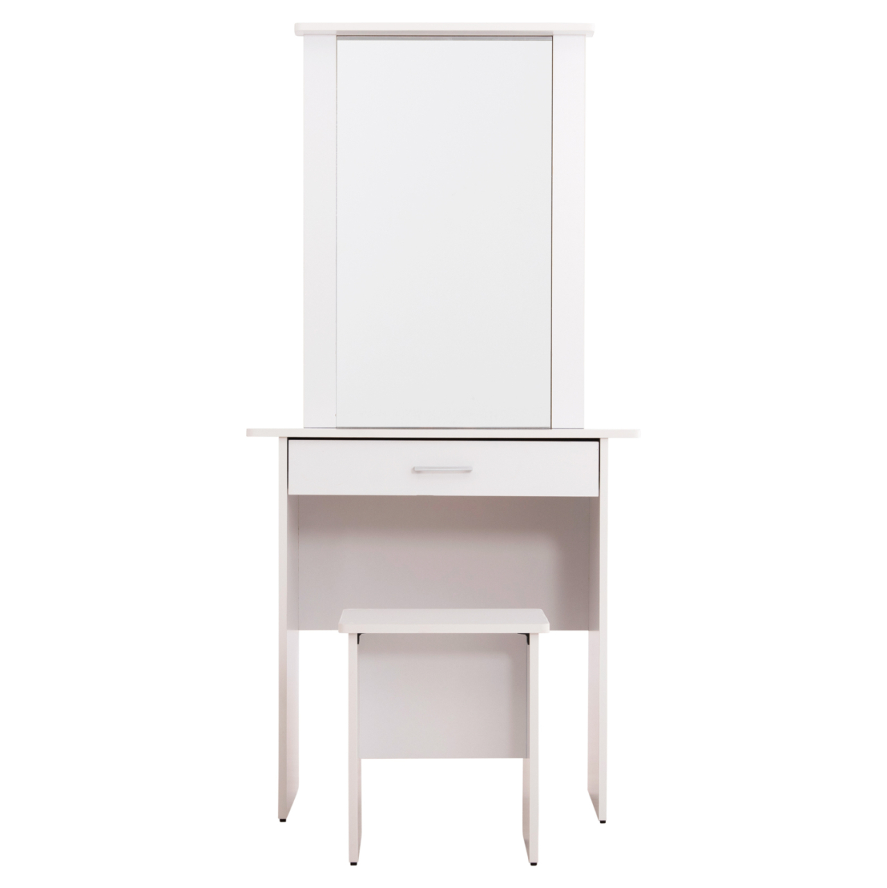 DRESSING TABLE WITH MIRROR and STOOL CRYSTEL HM9938.01 MELAMINE IN WHITE 74x39x155Hcm. [4]