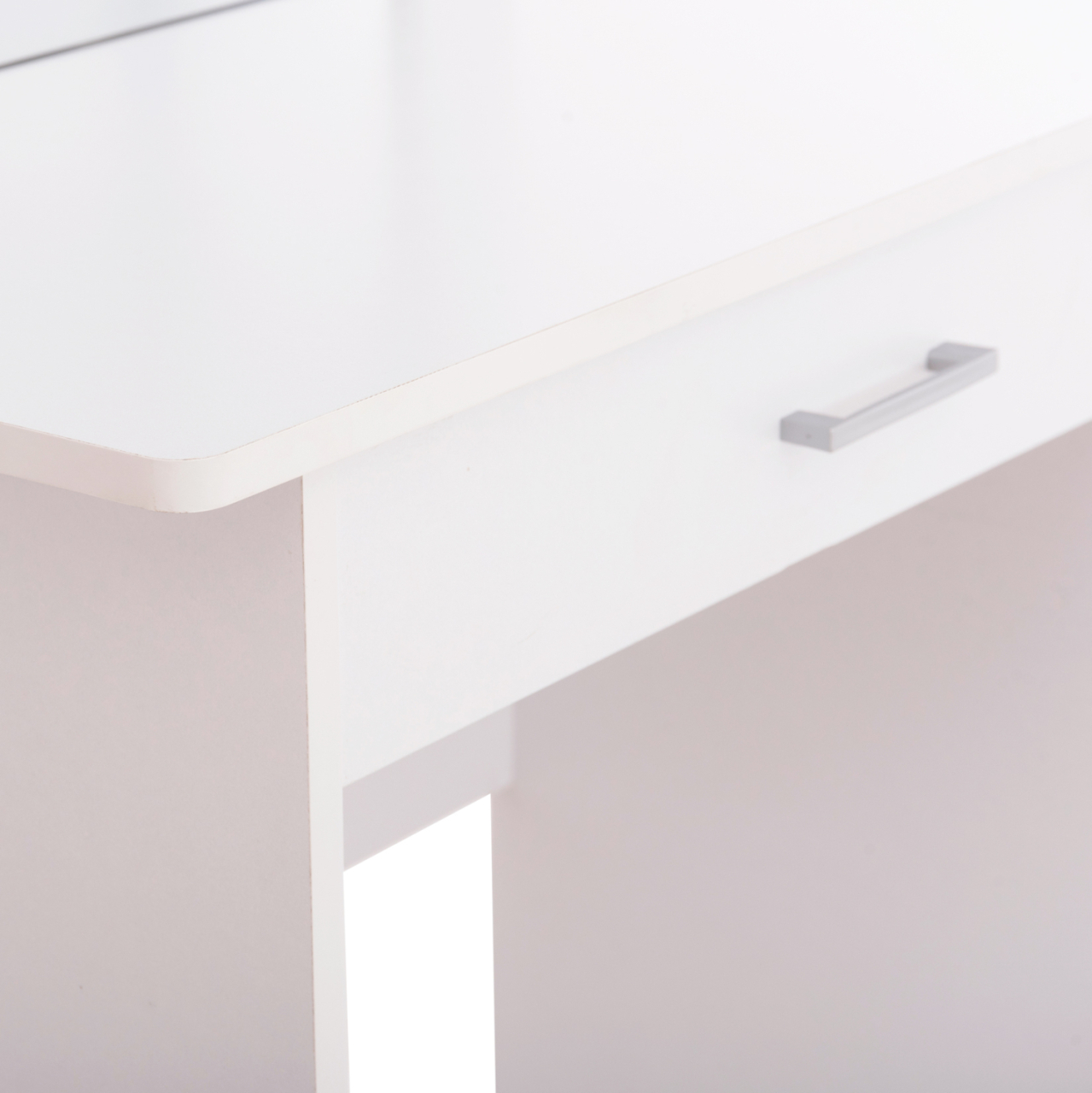 DRESSING TABLE WITH MIRROR and STOOL CRYSTEL HM9938.01 MELAMINE IN WHITE 74x39x155Hcm. [7]