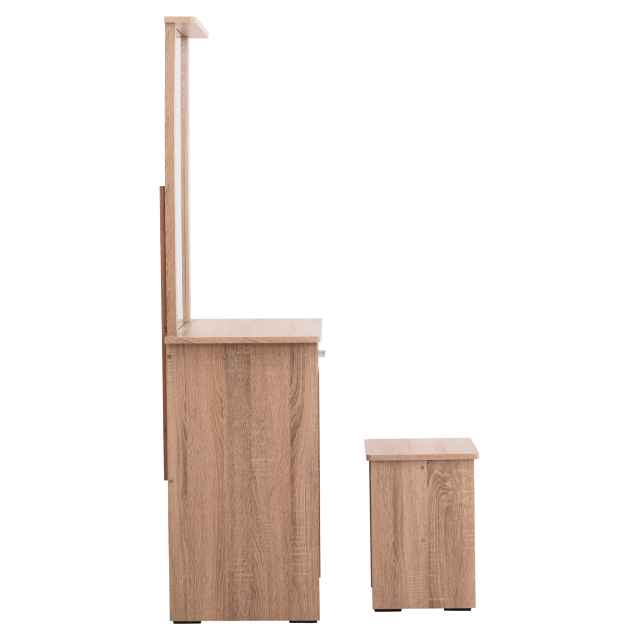 DRESSING TABLE WITH MIRROR and STOOL CRYSTEL HM9938.11 MELAMINE IN SONAMA OAK 74x39x155Hcm. [5]