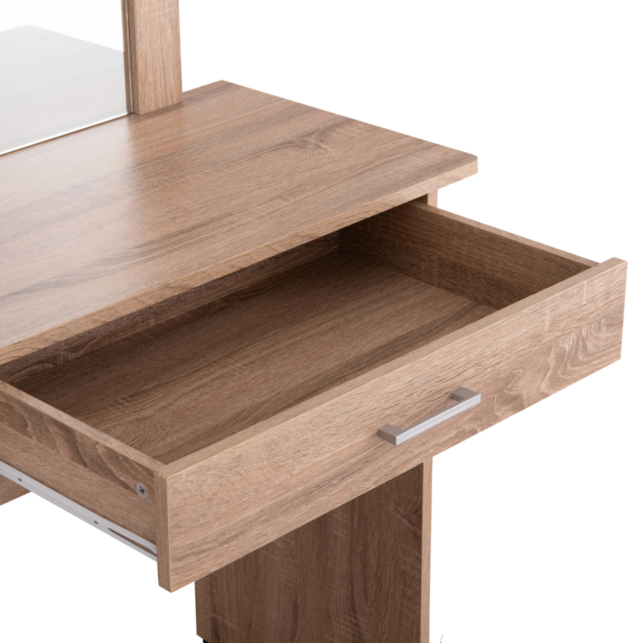 DRESSING TABLE WITH MIRROR and STOOL CRYSTEL HM9938.11 MELAMINE IN SONAMA OAK 74x39x155Hcm. [8]