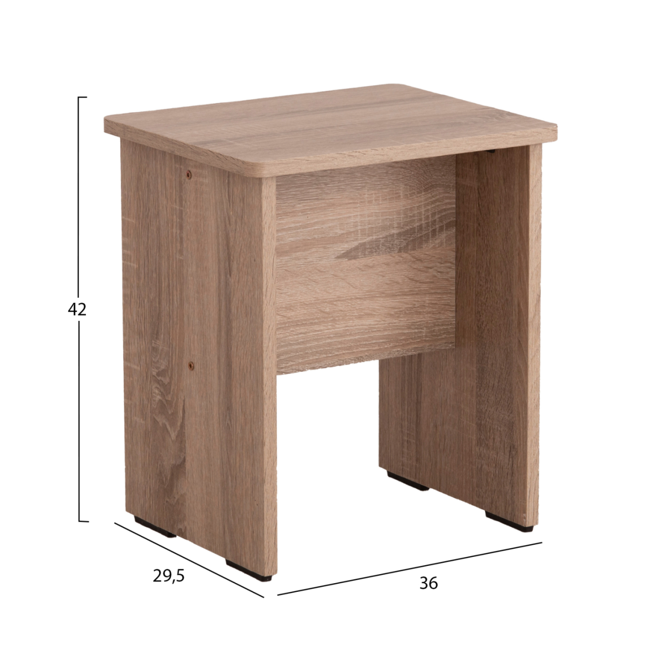 DRESSING TABLE WITH MIRROR and STOOL CRYSTEL HM9938.11 MELAMINE IN SONAMA OAK 74x39x155Hcm. [3]