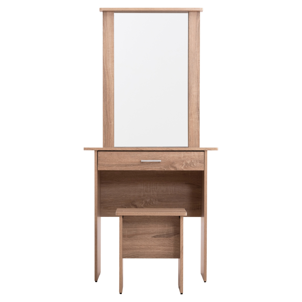 DRESSING TABLE WITH MIRROR and STOOL CRYSTEL HM9938.11 MELAMINE IN SONAMA OAK 74x39x155Hcm. [4]
