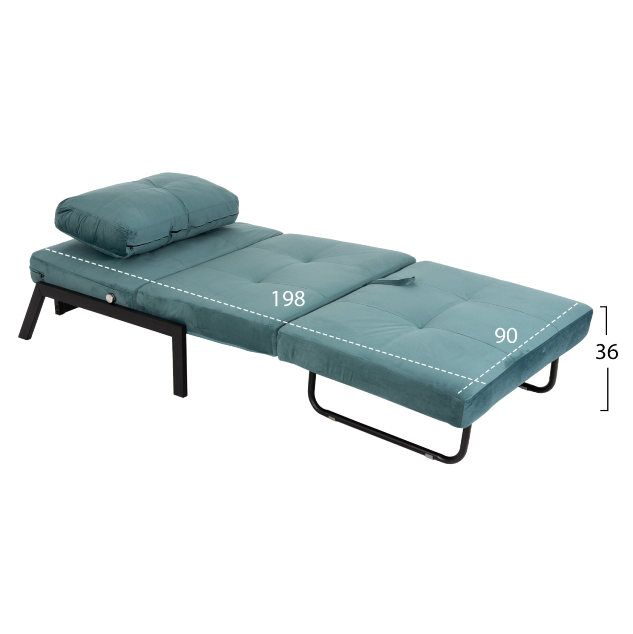 EASYCHAIR/BED CONSTANCE HM3078.15 TURQUOISE COLORED VELVET 95x92x66Hcm. [3]