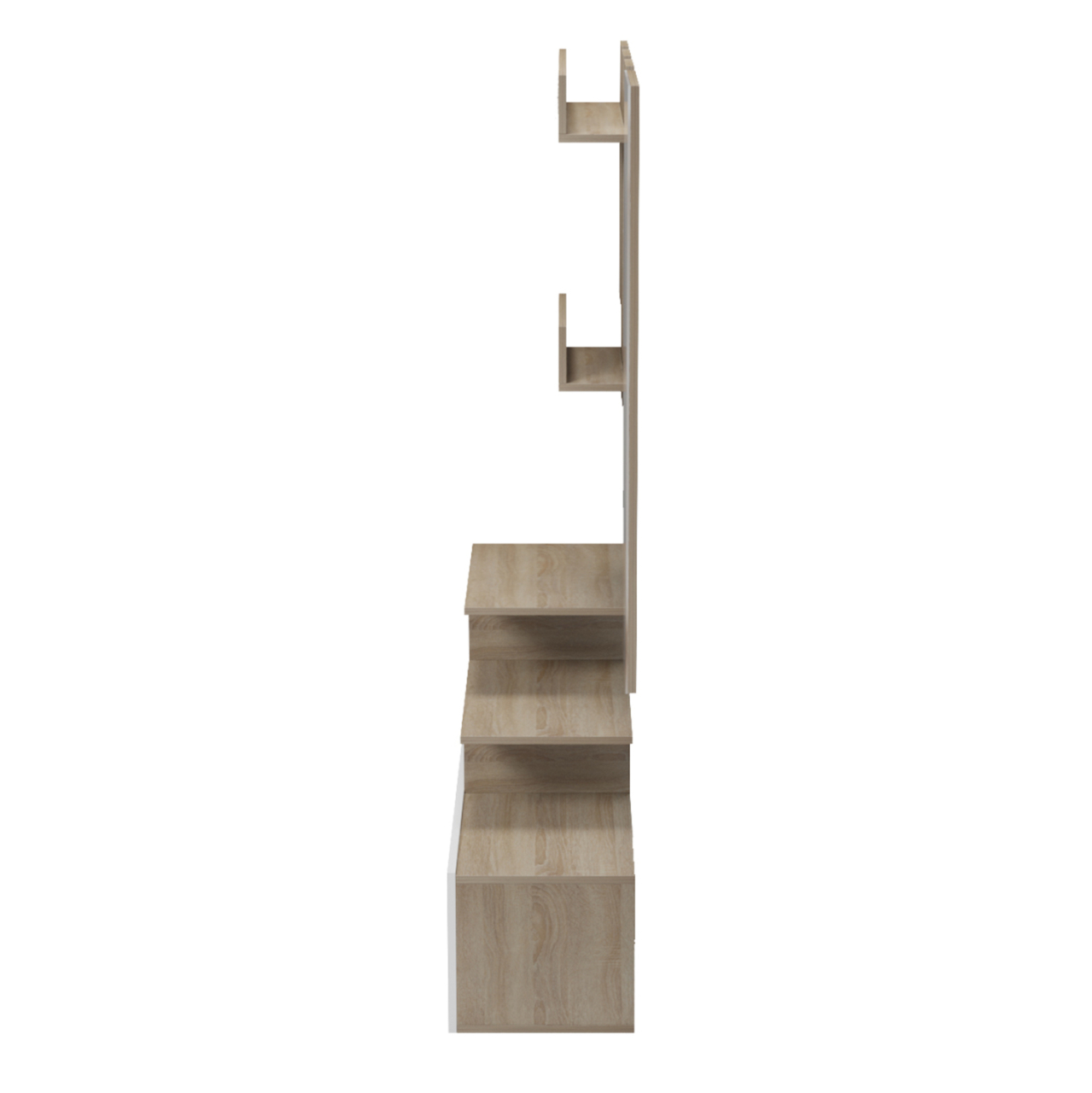 ENTRANCE FURNITURE WITH WALL MIRROR MEZZO HM18380.11 MELAMINE IN SONAMA/WHITE 100x30x61Hcm [4]