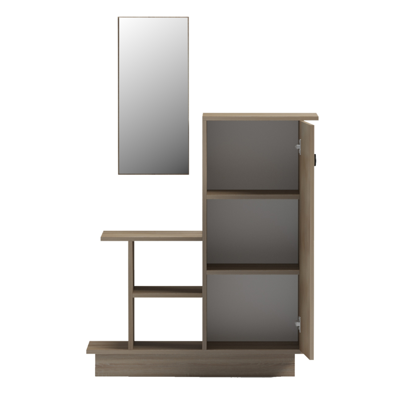 ENTRANCE FURNITURE WITH WALL MIRROR SONG HM18379.01 MELAMINE IN SONAMA 80x30x90Hcm [6]